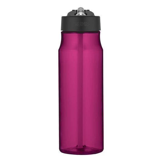 Thermos Trinkflasche mit Trinkhalm Tritan Straw, Trink Flasche, Magenta, 770 ml, 11 cm, 4011244077