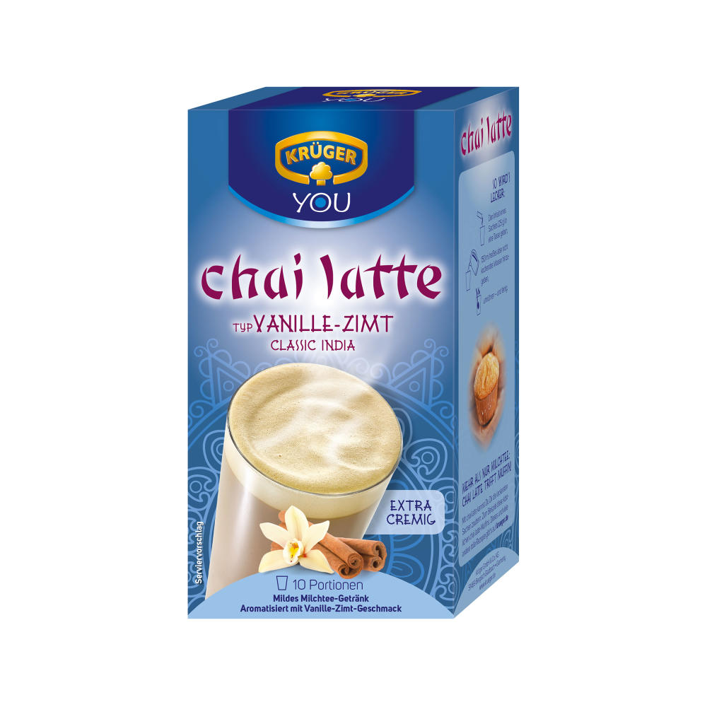 Krüger Chai Latte Classic India, Vanille-Zimt, mildes Milchtee Getränk, 5er Pack, 5 x 10 Portionsbeutel