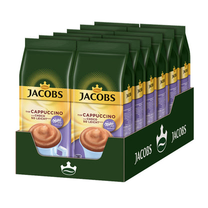 Jacobs Momente Choco Cappuccino so leicht, Mild mit Schokonote, kalorienarm, Nachfüllbeutel, 12 x 400g, 249569