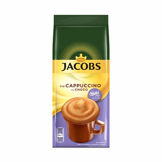 Jacobs Moments Choco Cappuccino, Mild with Milka Chocolate Note, Refill Bag 500g, 75691