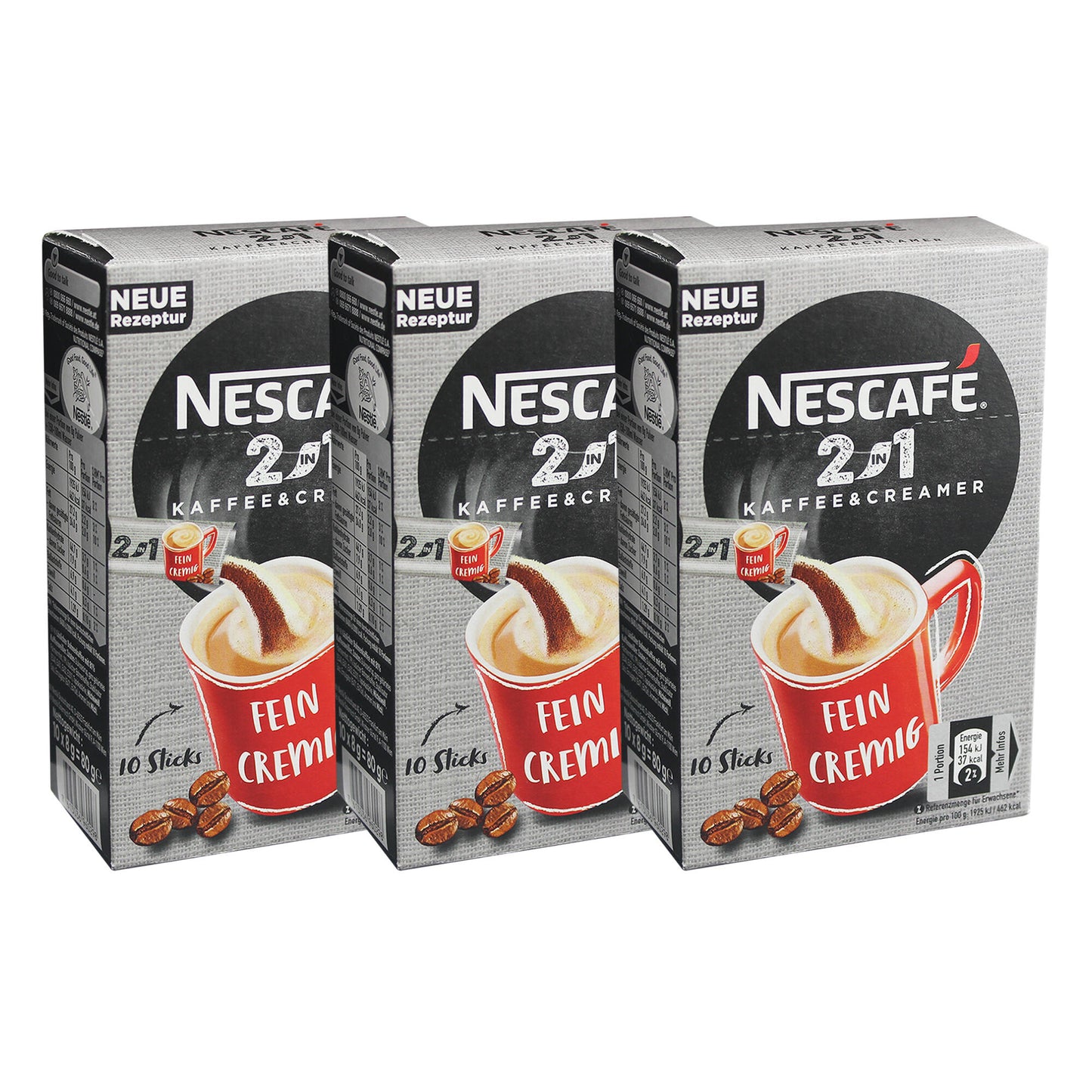 Nescafé 2in1 Sticks, Instantkaffee mit Creamer, Instant Kaffee, 30 Portionssticks