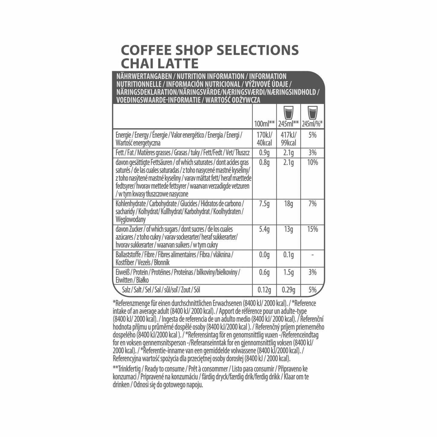 Tassimo Chai Latte, Coffee Shop Selections, Chai Tea, Hot Drink, 188 g, 8 T-Discs / Portions