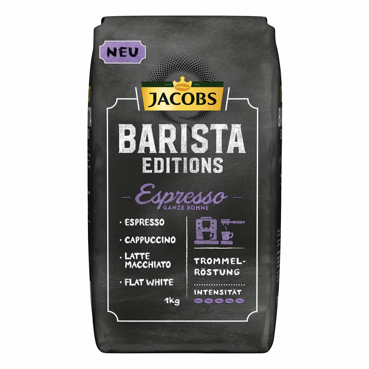 Jacobs Barista Editions Espresso, Bohnenkaffee, ganze Bohnen, Röstkaffee, Kaffeebohnen, 3 x 1000 g