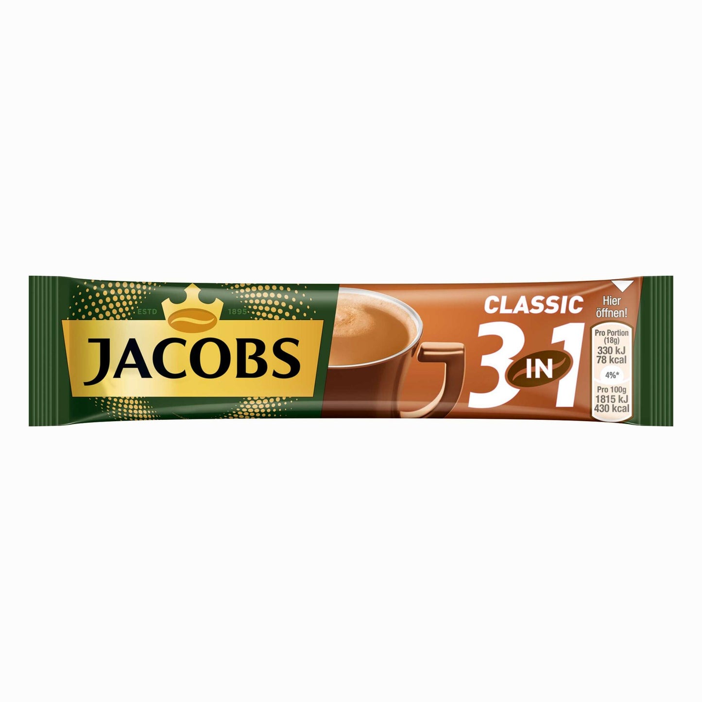 Jacobs 3in1 löslicher Kaffee, Instantkaffee, 10 Becherportionen