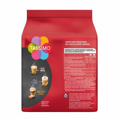 Tassimo Hot Choco Salted Caramel, Coffee Shop Selections, cocoa drink with caramel flavor, 8 T-Discs / servings