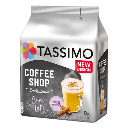 Tassimo Chai Latte, Coffee Shop Selections, Chai Tea, Hot Drink, 188 g, 8 T-Discs / Portions