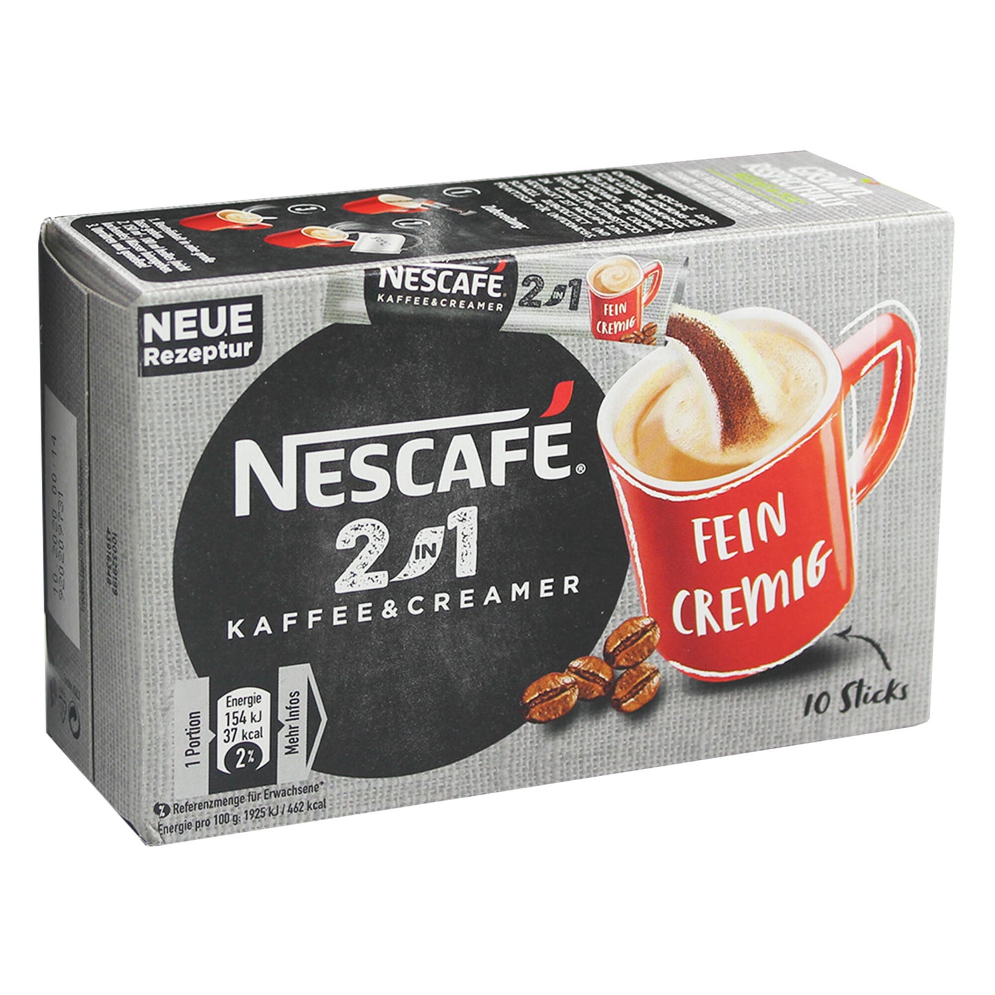 Nescafé 2in1 Sticks, Instantkaffee mit Creamer, Instant Kaffee, 30 Portionssticks